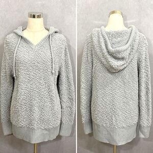 GreenTea Hooded V-Neck Sweater